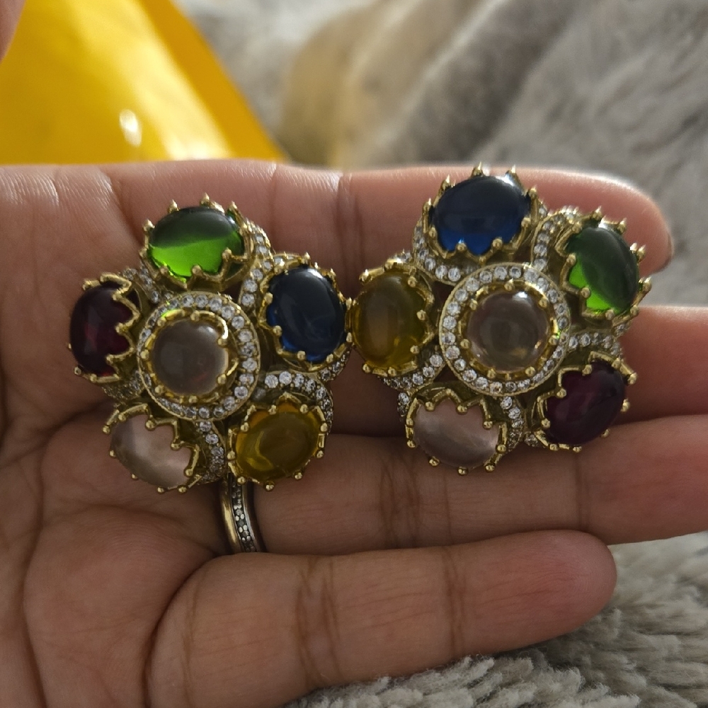 Elegant Multicolor Gemstone Earrings